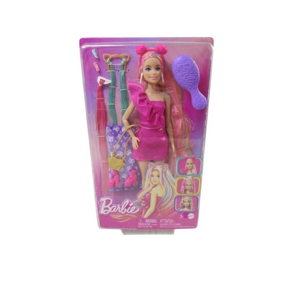 Barbie Fun & Fancy Hair Doll with Extra-Long Blonde Hair and Styling Accessories - Picture 1 of 5